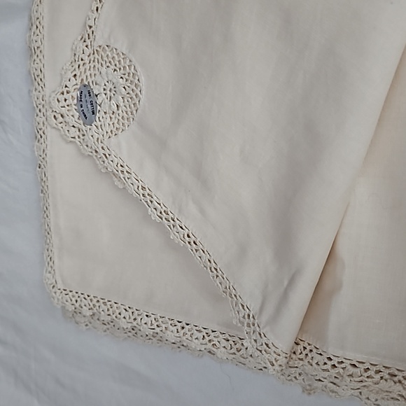 Cotton Cream Napkins Crochet Edge Set of 6 - Picture 2 of 4